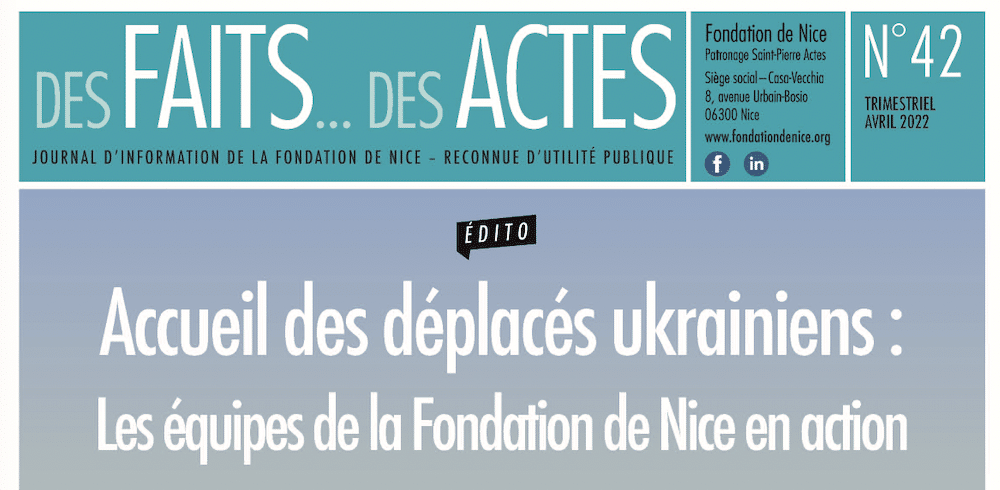 Le nouveau n° du journal de la Fondation de Nice est disponible