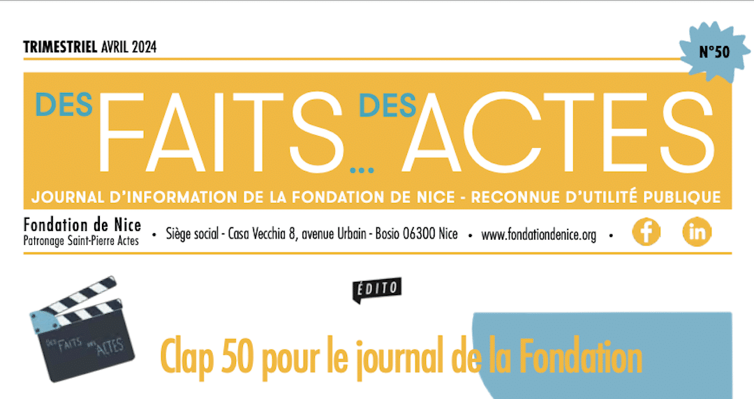 Le nouveau n° du journal de la Fondation de Nice est disponible