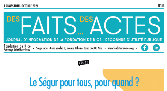 Le nouveau n° du journal de la Fondation de Nice est disponible