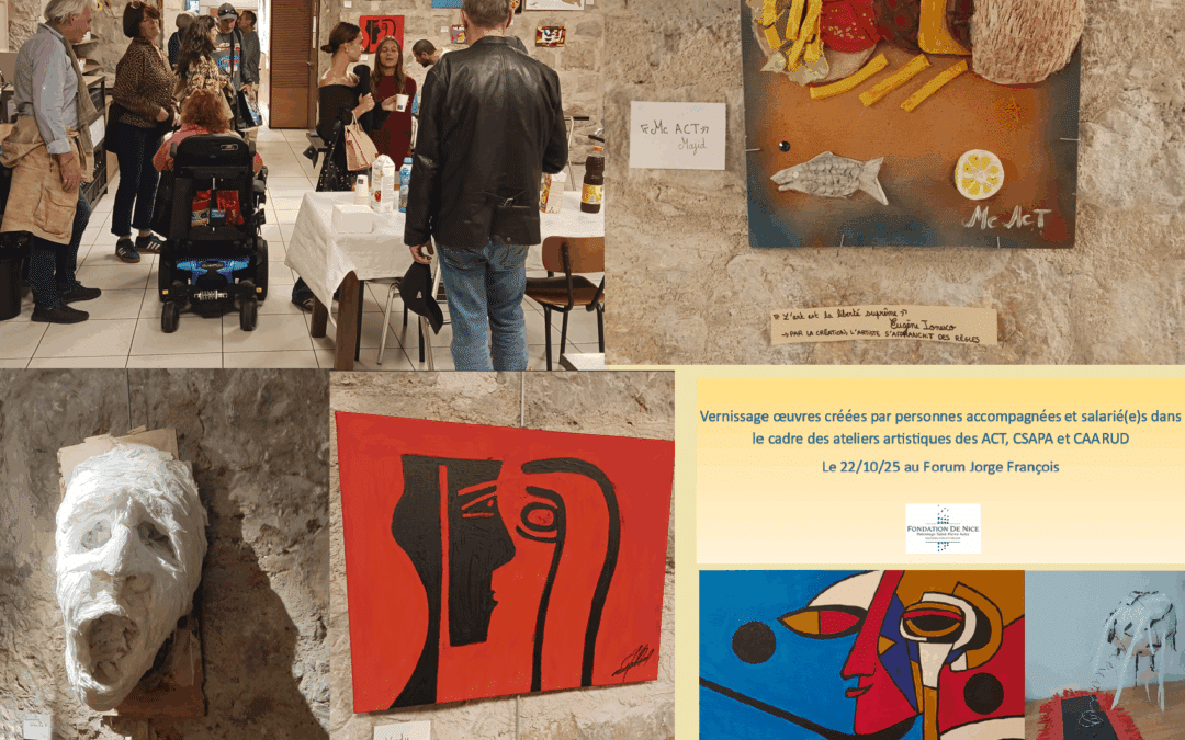 Vernissage des oeuvres des personnes accompagnées et salarié(e)s des ACT/CSAPA/CAARUD